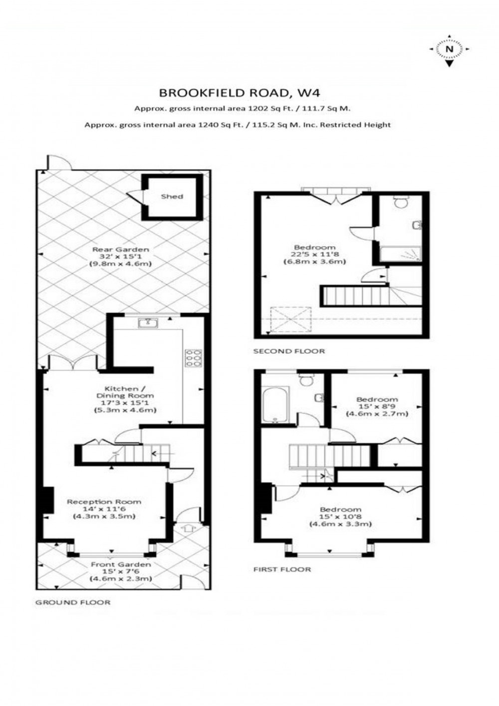 Floorplans For Brookfield Road, Chiswick